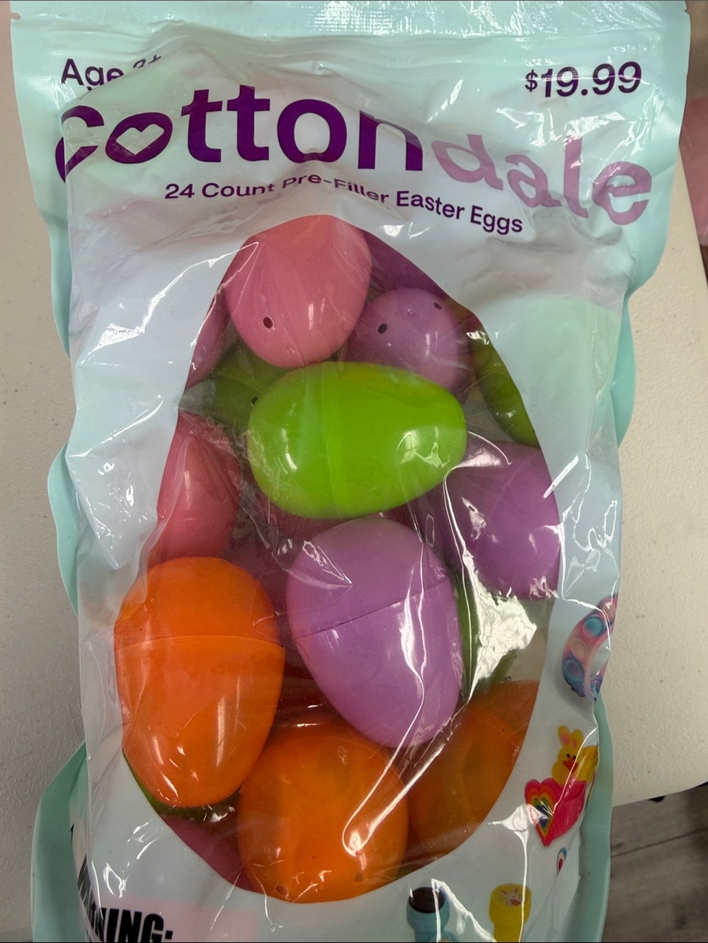Cottondale 24 count pre filler Easter eggs new stamps rings bracelets new eggs